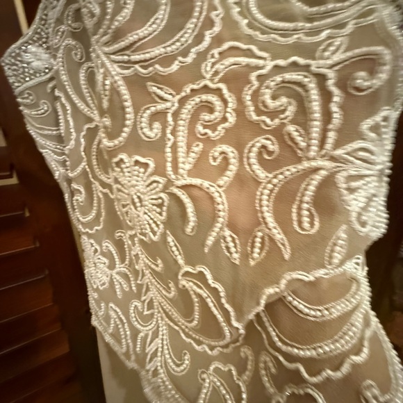 J Kara Cream and Tan Beaded Dress - Picture 3 of 7